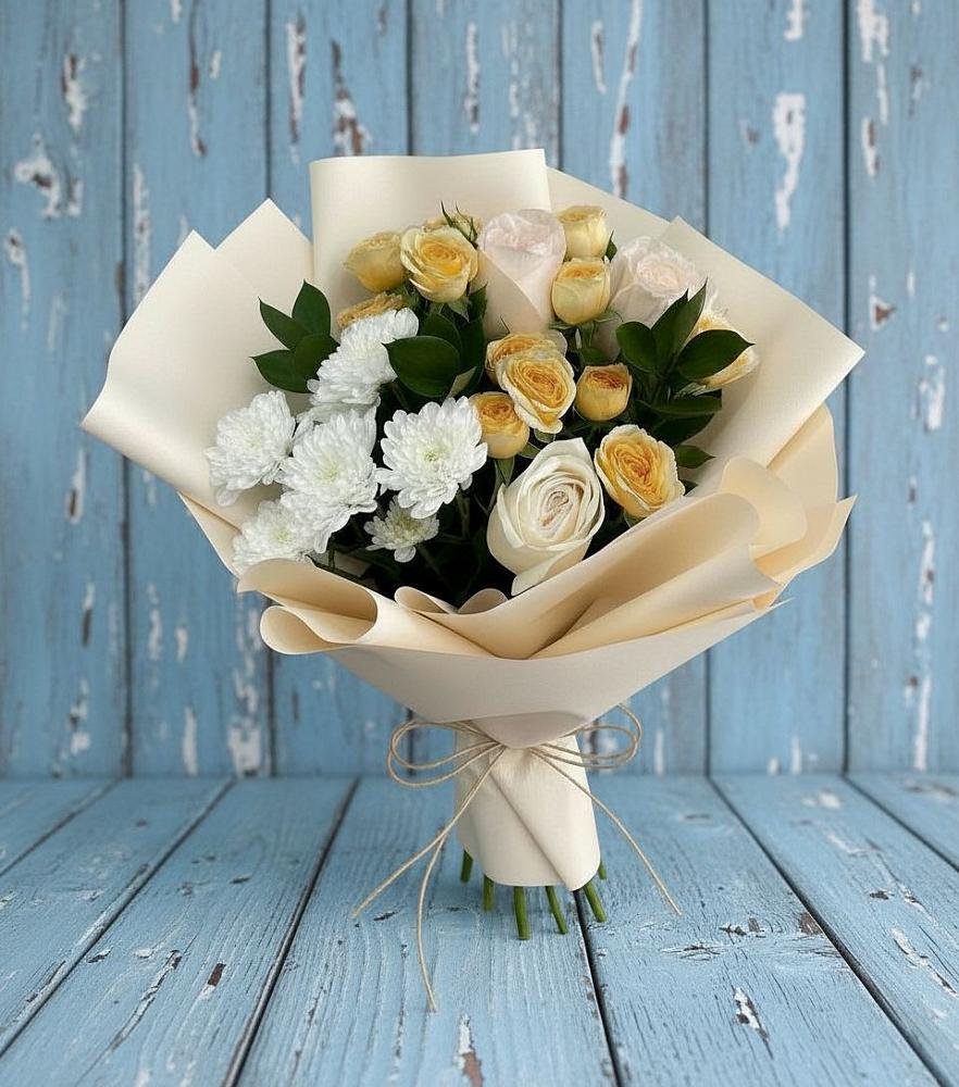 Букет цветов из: Розы и Хризантемы в Горячеисточненской