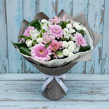 Букет цветов из:  Герберы, Альстромерии и Хризантемы #REPLACE_PRED# Горячеисточненской