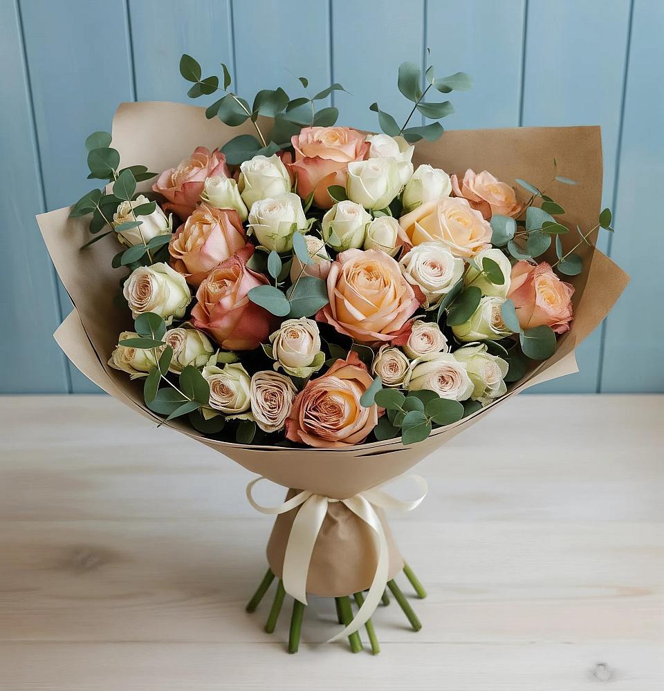 Букет цветов из: Альстромерии и Розы в Горячеисточненской