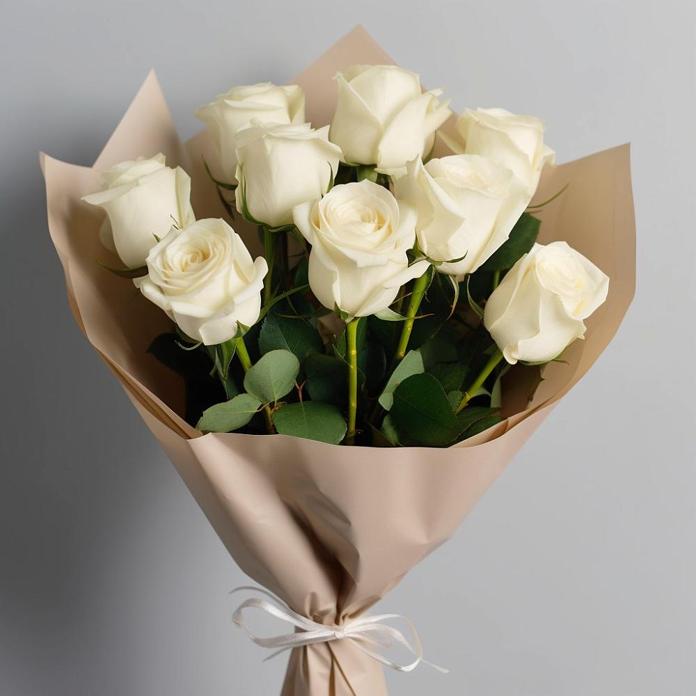 Букет 9 Белых роз Эдлесс Лав в Горячеисточненской