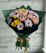 Букет цветов из:  Хризантемы и Розы #REPLACE_PRED# Горячеисточненской