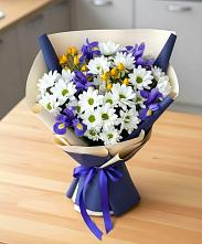 Букет цветов из:  Розы, Ирисы и Хризантемы #REPLACE_PRED# Горячеисточненской