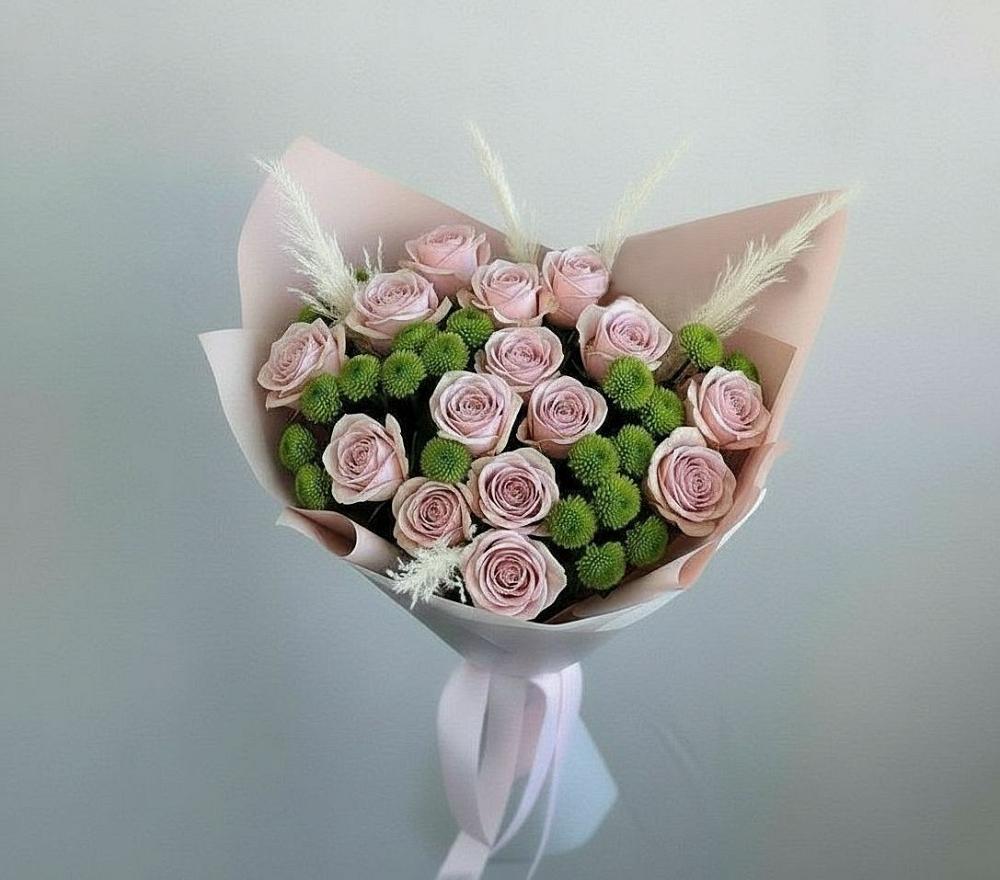 Букет цветов из: Розы и Хризантемы в Горячеисточненской