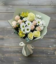 Букет цветов из:  Альстромерии, Розы и Хризантемы в Горячеисточненской